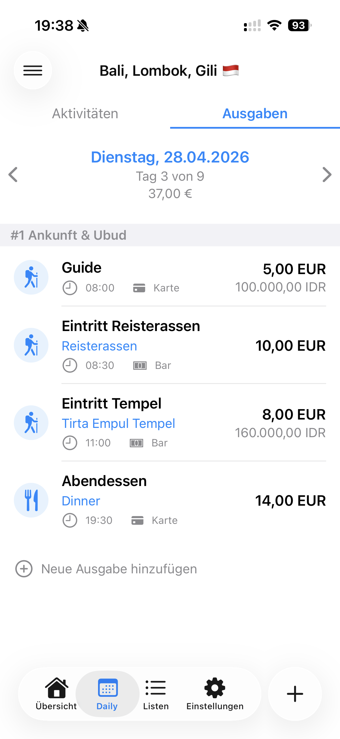 Daily Expenses